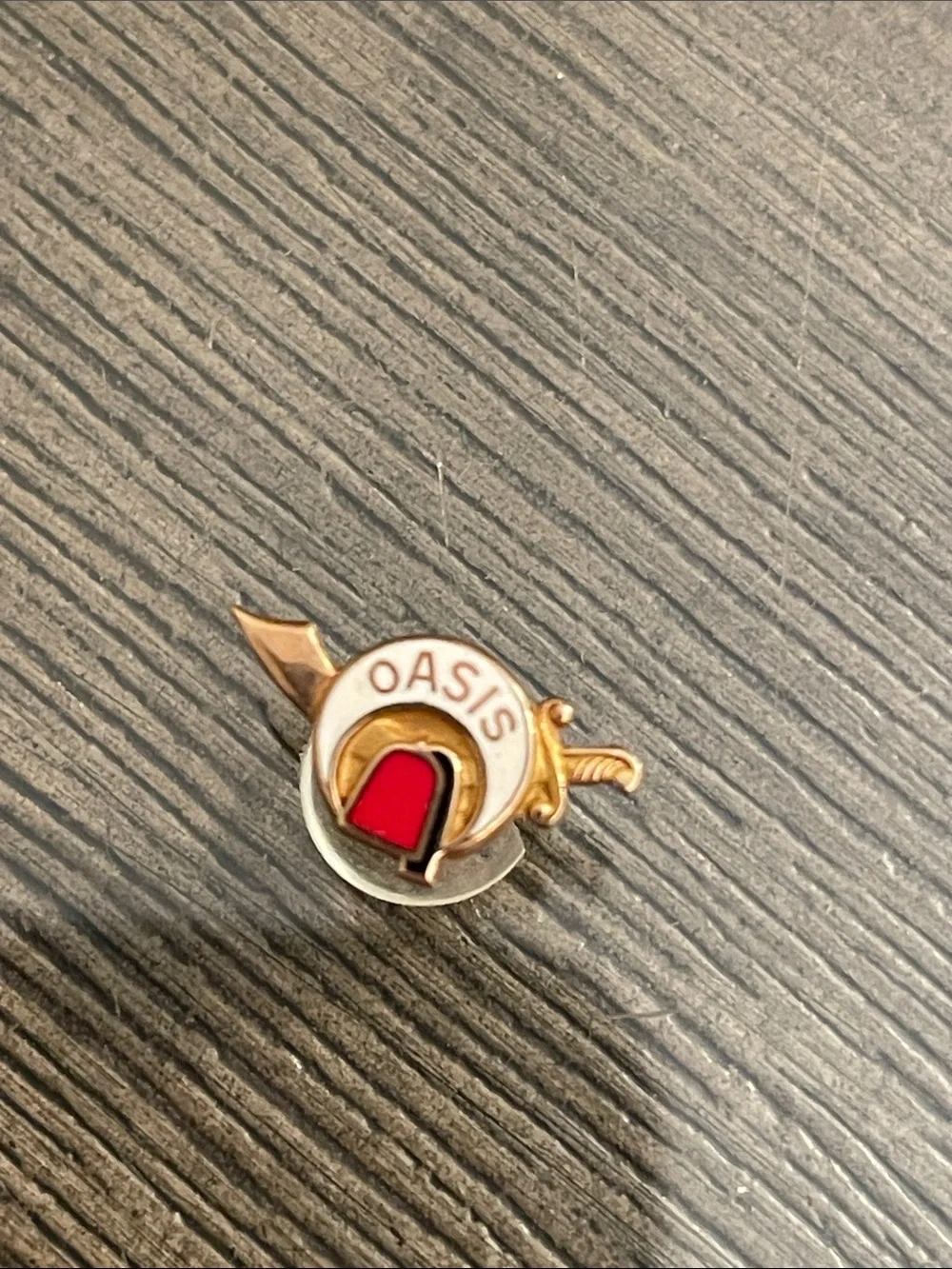 Vintage Masonic Shriners OASIS Gold-tone & Enamel Lapel Pin
